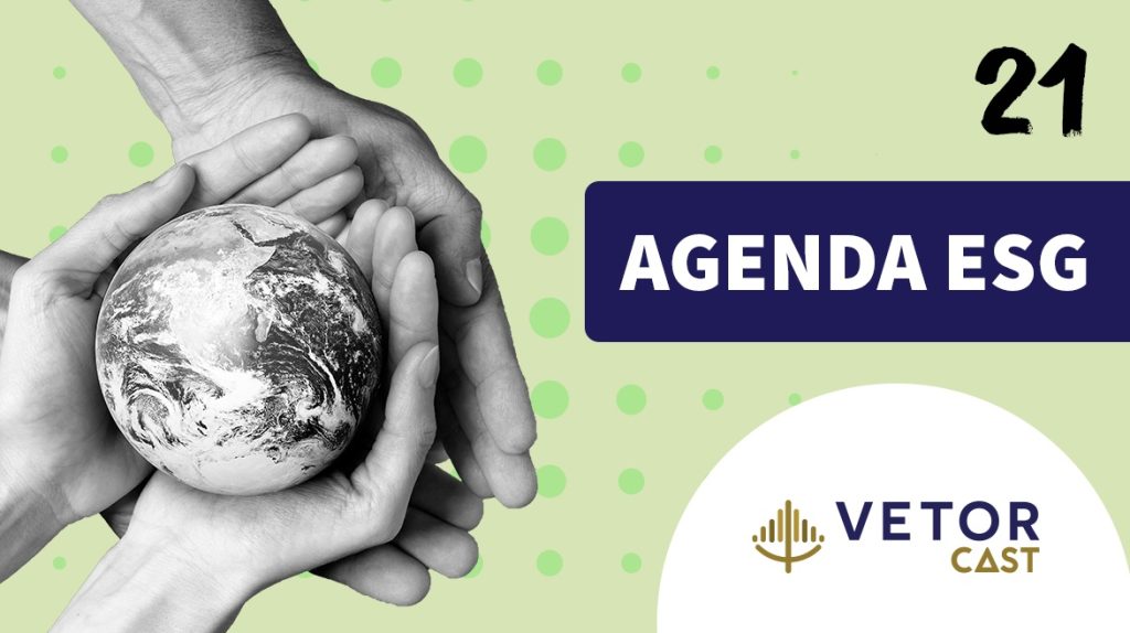 Fotomontagem com 2 pares de mãos sobrepostas segurando uma representação do planeta terra